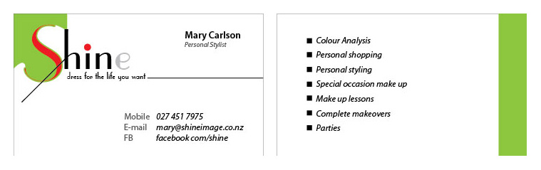 Diseño de Tarjeta de Presentación por Sajee 85 para Shine | Diseño #3921476