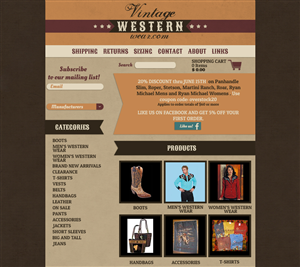Web Design by karolin for VintageWesternWear.Com | Design: #3921041
