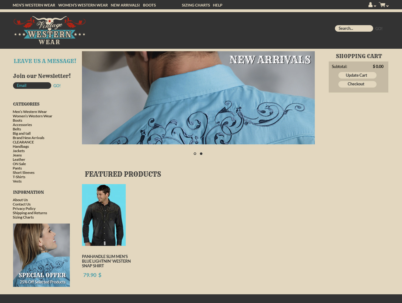 Web Design by karolin for VintageWesternWear.Com | Design #3951783