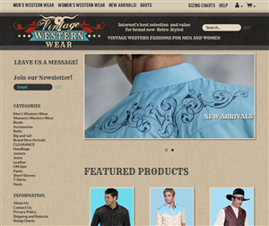 Web Design by karolin for VintageWesternWear.Com | Design: #3967210