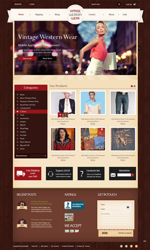 Web Design by pb for VintageWesternWear.Com | Design: #3919017