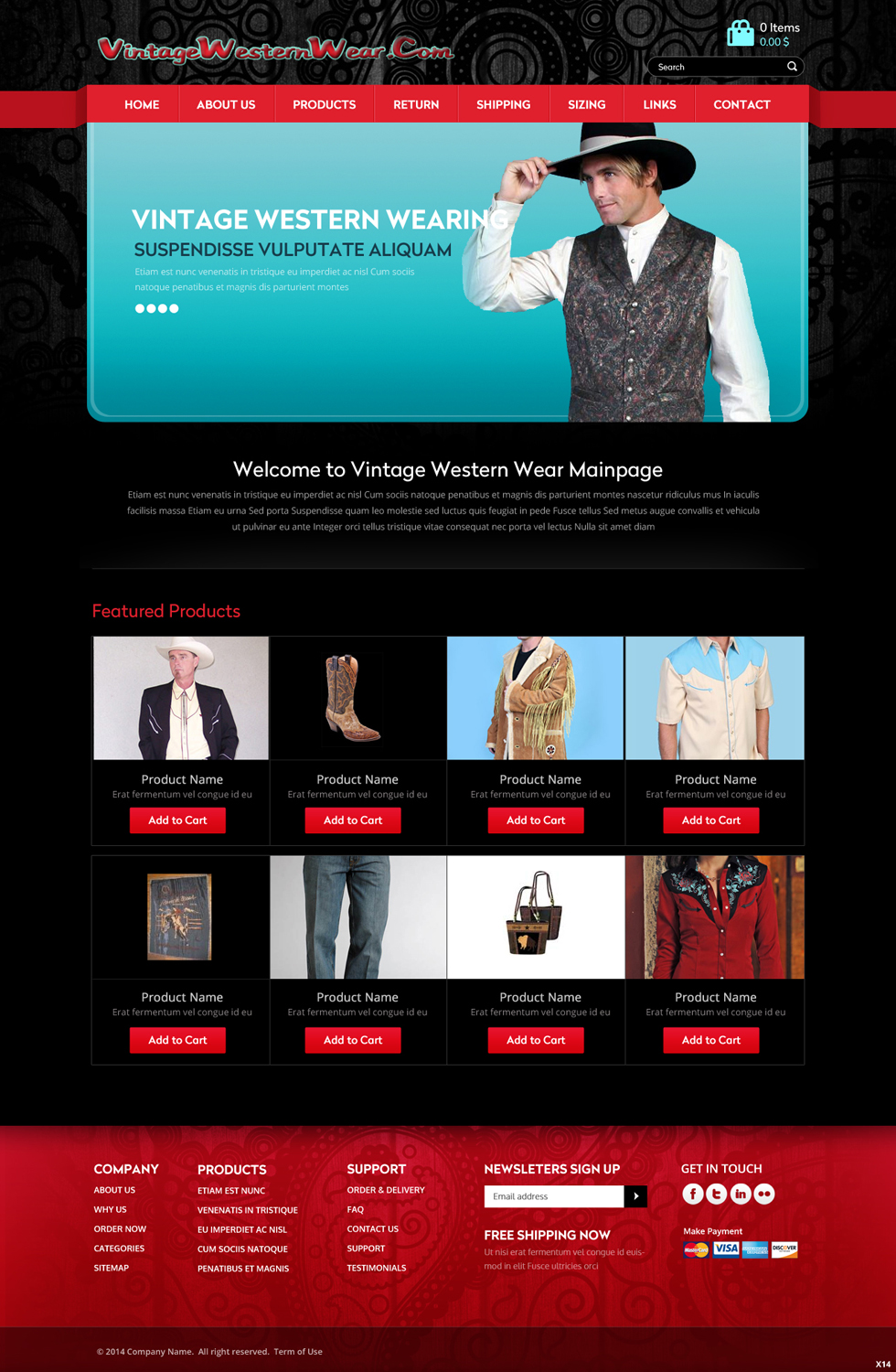 Web Design by pb for VintageWesternWear.Com | Design #3919021