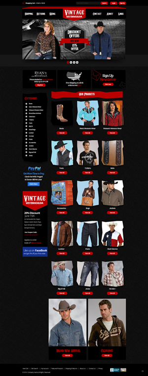 Web Design by pb for VintageWesternWear.Com | Design: #3927411
