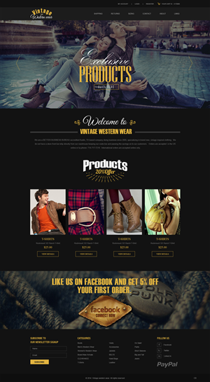 Web Design by pb for VintageWesternWear.Com | Design: #3927418