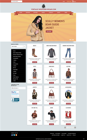 Web Design by pb for VintageWesternWear.Com | Design: #3927428