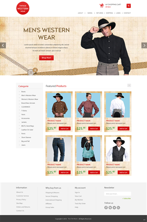 Web Design by pb for VintageWesternWear.Com | Design: #3927429