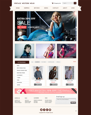 Web Design by pb for VintageWesternWear.Com | Design: #3927433
