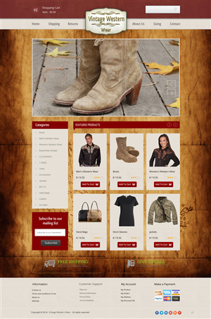 Diseño Web por pb para VintageWesternWear.Com | Diseño #3938565