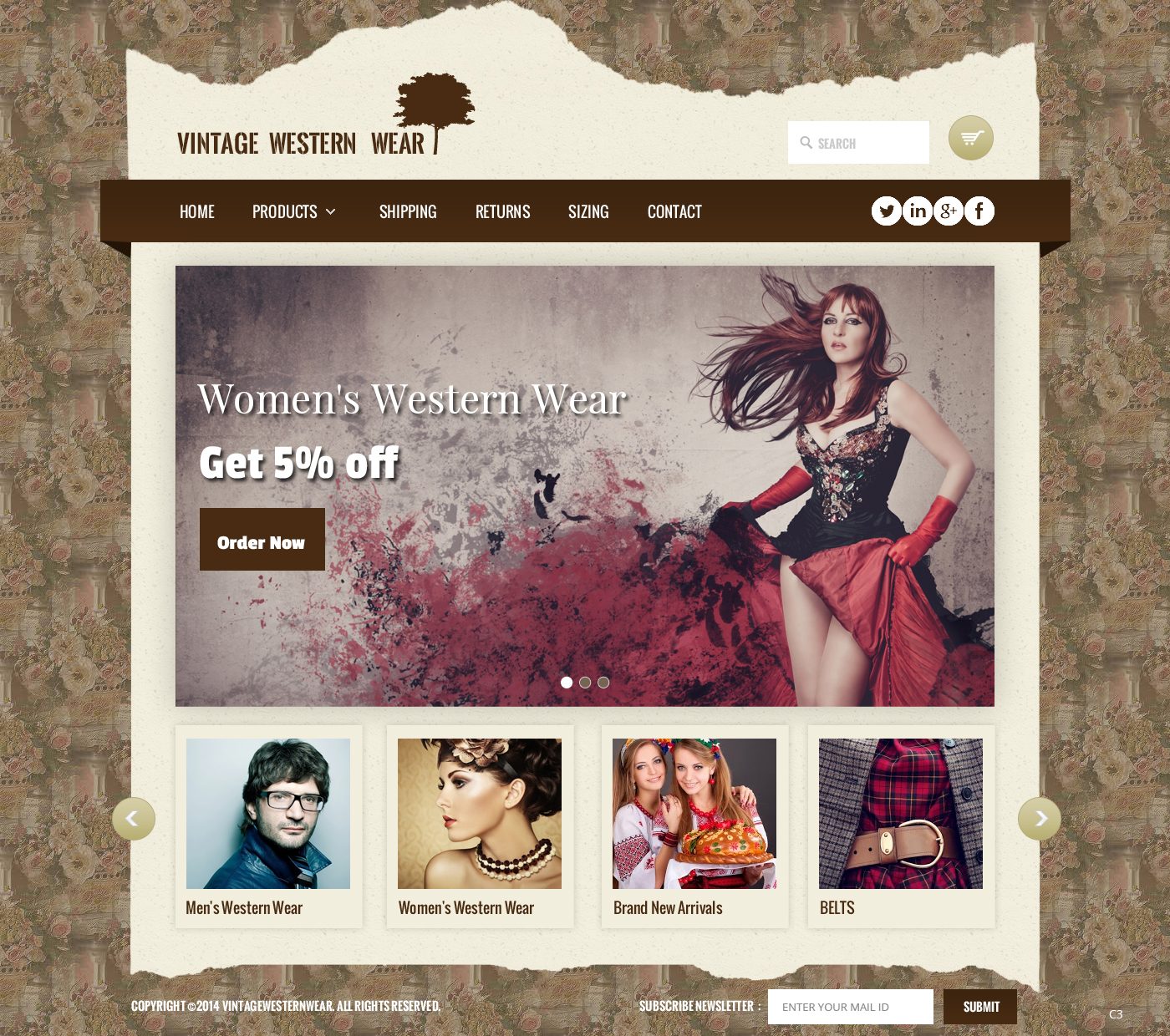 Web Design by pb for VintageWesternWear.Com | Design #3946374