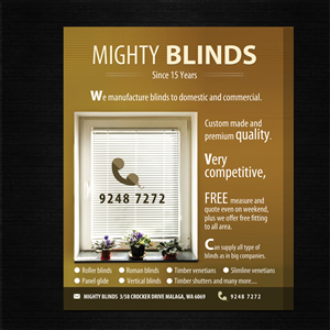 Diseño de Flyer por uk para Mighty Blinds | Diseño: #3979406