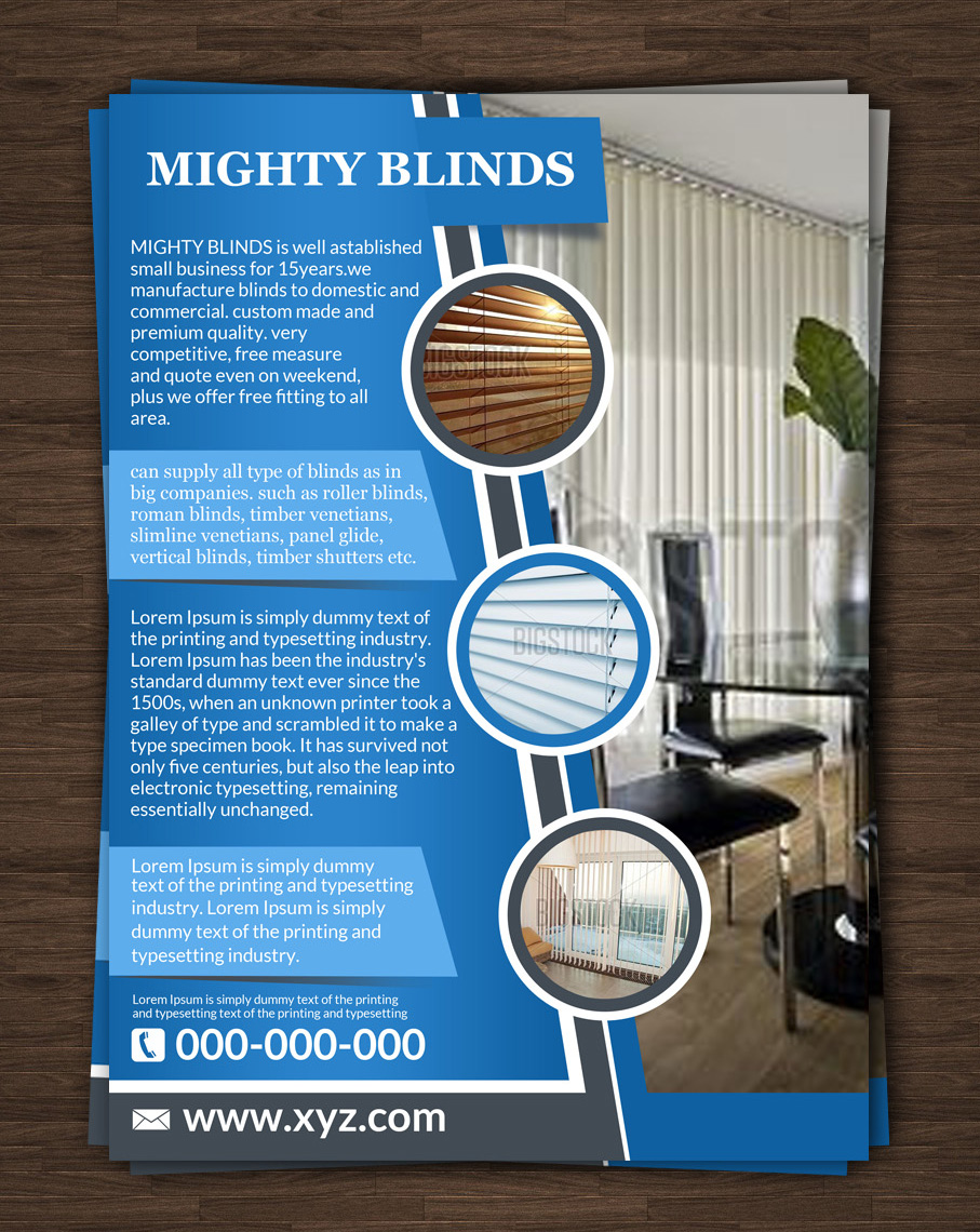 Flyer-Design von ESolz Technologies für Mighty Blinds | Design #3925491