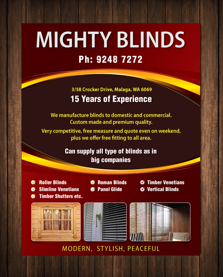 Flyer-Design von meet007 für Mighty Blinds | Design #3975229