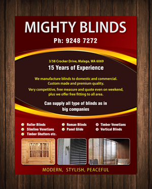 Diseño de Flyer por meet007 para Mighty Blinds | Diseño: #3975229