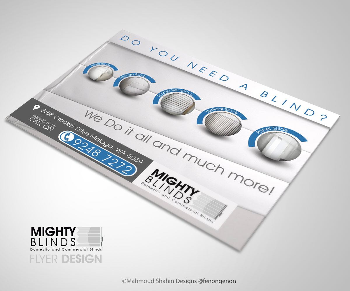Flyer Design by Mahmoud Shahin for Mighty Blinds | Design #3954636