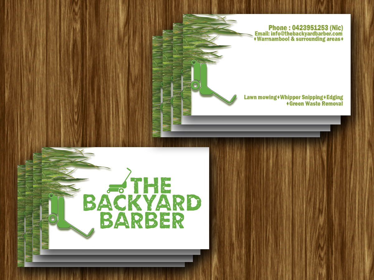 Business Card Design by DreamDesigns for the backyard barber | Design #3923182