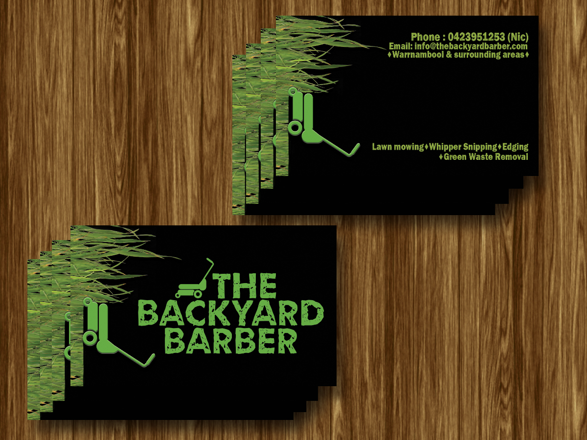 Business Card Design by DreamDesigns for the backyard barber | Design #3923287