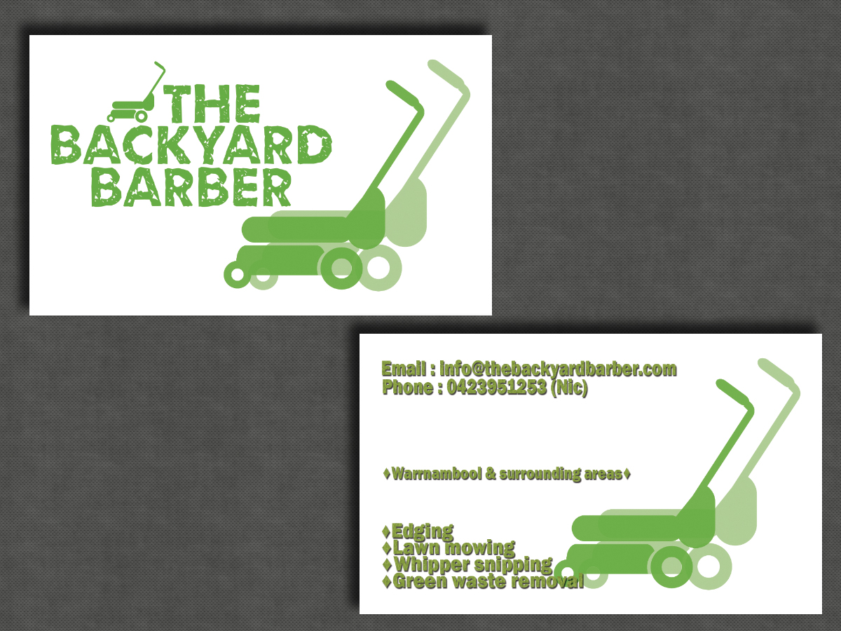 Business Card Design by DreamDesigns for the backyard barber | Design #3923576