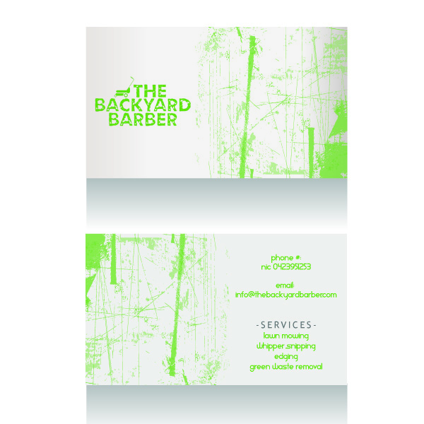 Business Card Design by madrebonita for the backyard barber | Design #3923027