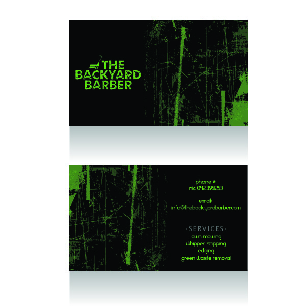 Business Card Design by madrebonita for the backyard barber | Design #3923035