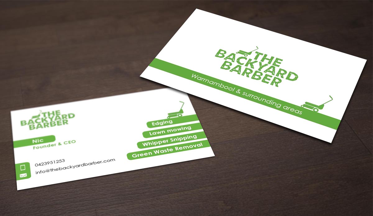 Business Card Design by Pointless Pixels India for the backyard barber | Design #3946836