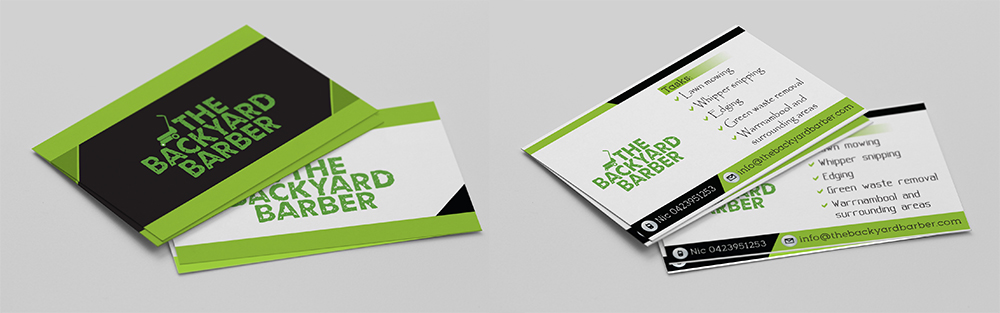 Business Card Design by jaiprakash for the backyard barber | Design #3917396
