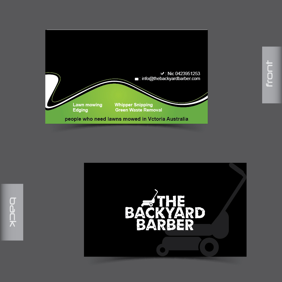 Design de Carte de Visite par Umer Ilyas pour the backyard barber | Design #3918794