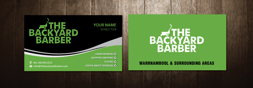 Business Card Design by meet007 for the backyard barber | Design #3928965