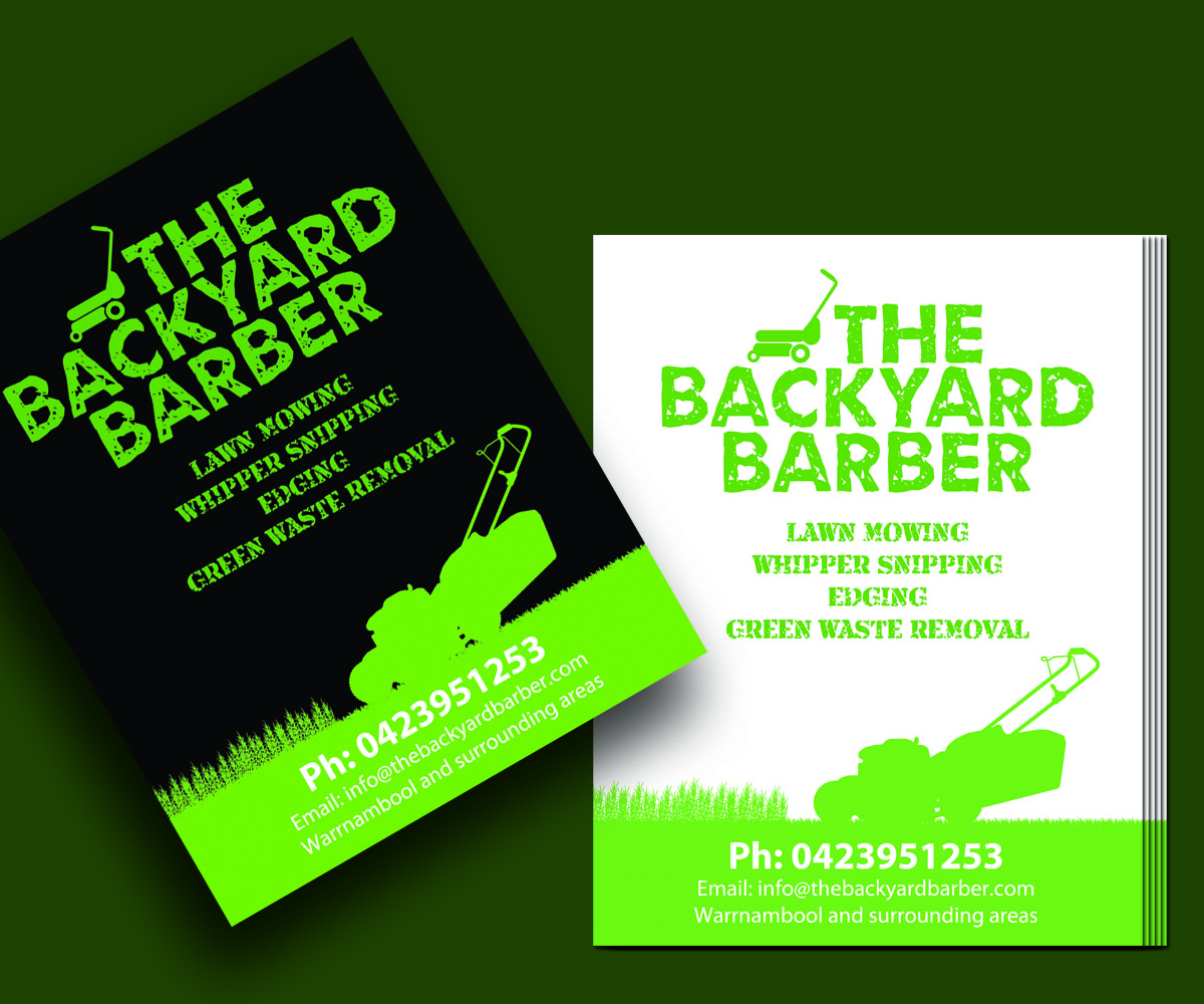 Flyer Design by uk for the backyard barber | Design #3917399