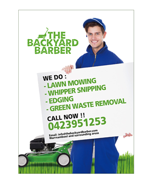 Design de Flyer par Mandyuen pour the backyard barber | Design : #3930044
