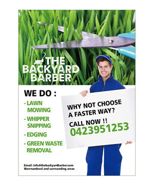 Design de Flyer par Mandyuen pour the backyard barber | Design : #3930065