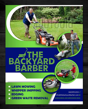 Flyer Design by ESolz Technologies for the backyard barber | Design #3923046