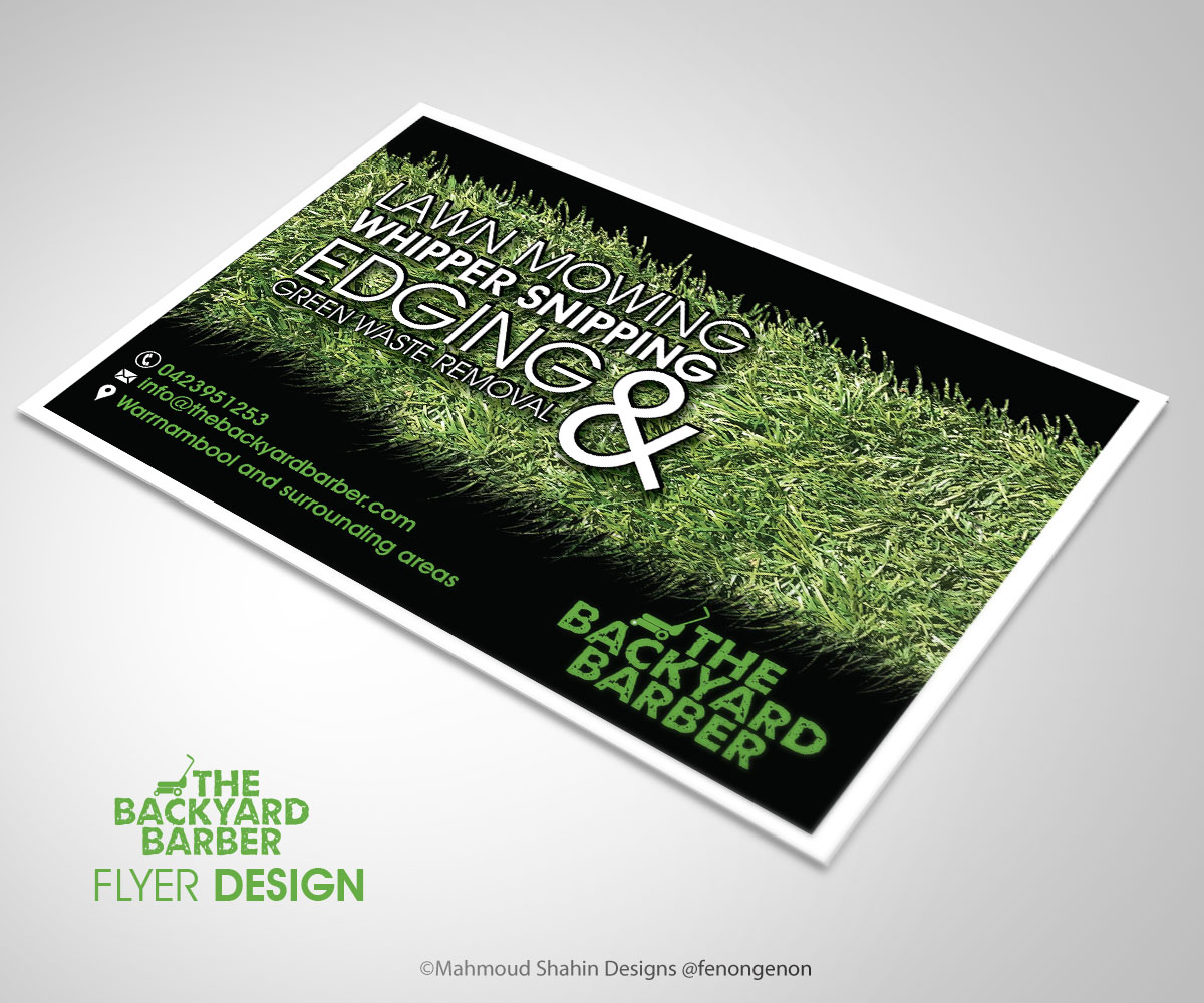 Flyer Design by Mahmoud Shahin for the backyard barber | Design #3926071