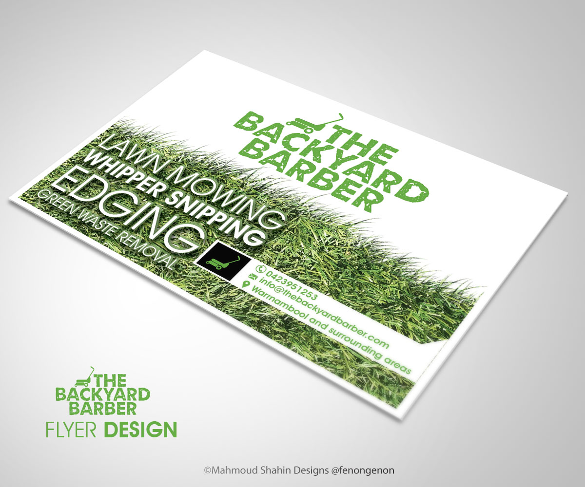 Flyer Design by Mahmoud Shahin for the backyard barber | Design #3933454