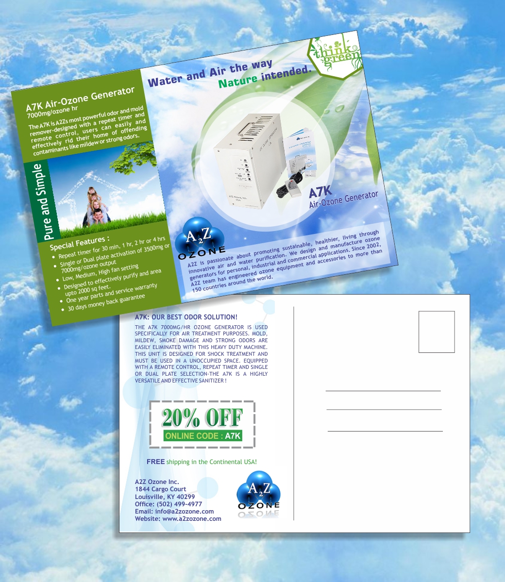 Diseño de Postal por HollyBlue Studio para A2Z Ozone Inc. | Diseño #3976572