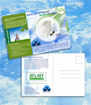 Diseño de Postal por HollyBlue Studio para A2Z Ozone Inc. | Diseño: #3976572
