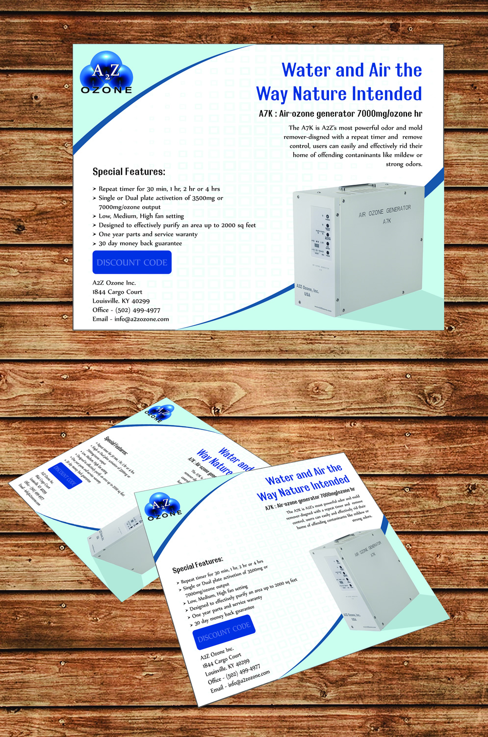 Postcard Design by Sbss for A2Z Ozone Inc. | Design #3970979
