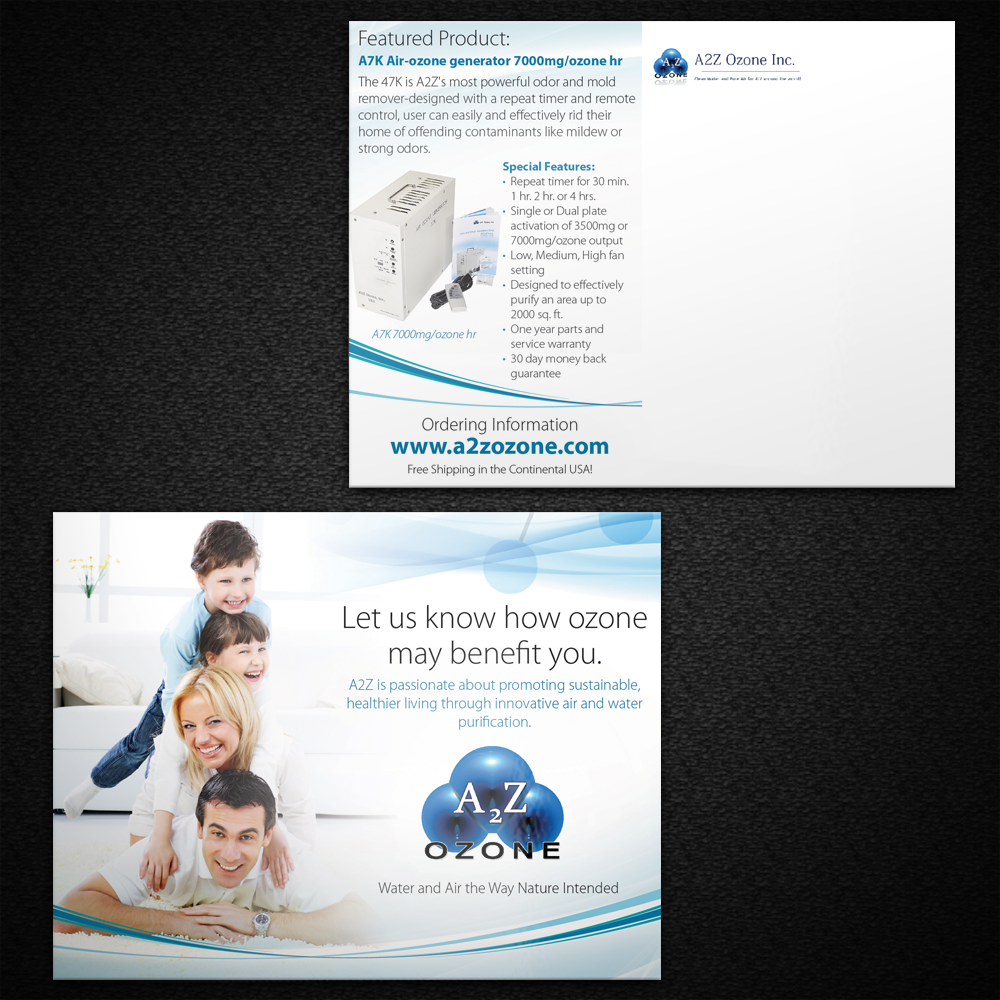 Postcard Design by Mon01 for A2Z Ozone Inc. | Design #3945810