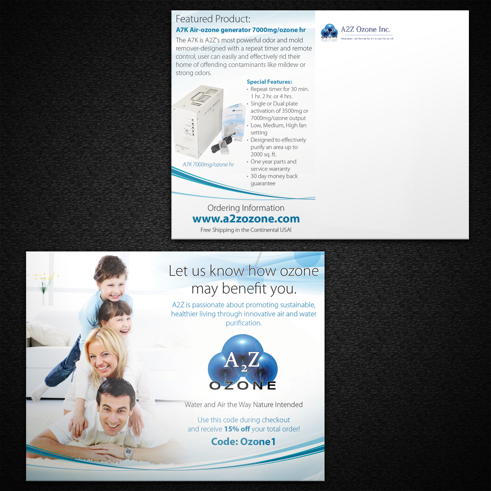 Postcard Design by Mon01 for A2Z Ozone Inc. | Design #3960811