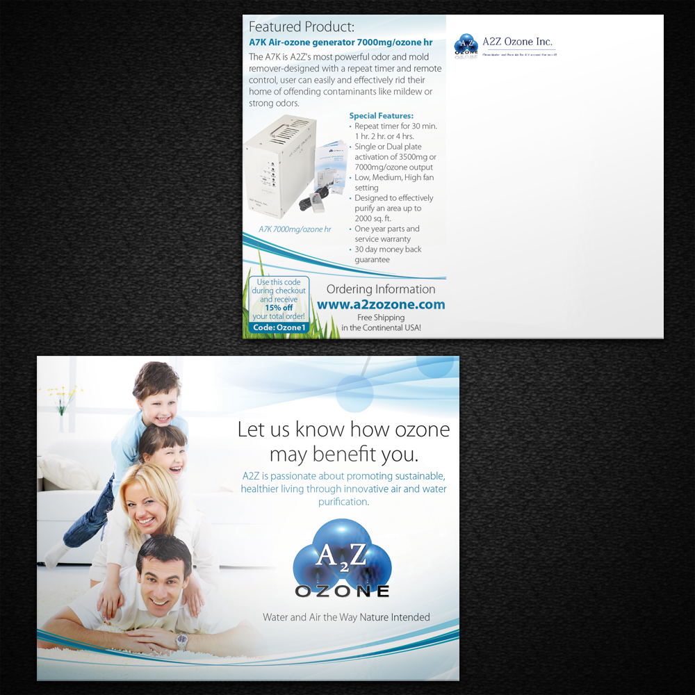 Postcard Design by Mon01 for A2Z Ozone Inc. | Design #3960841
