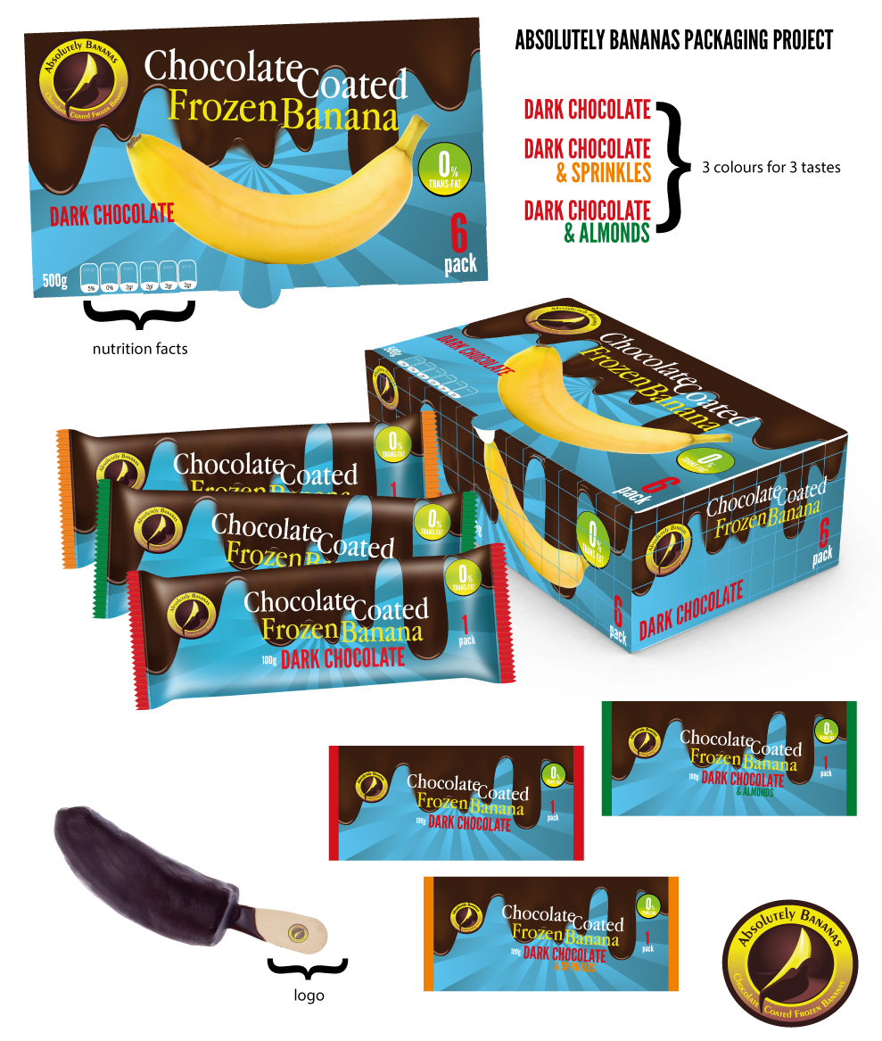 Verpackungs-Design von RedOne22 für Absolutely Bananas  | Design #3931205