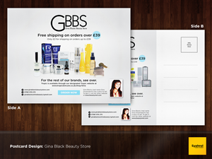 Postcard design for online beauty shop | Postcard Design by Syahrol