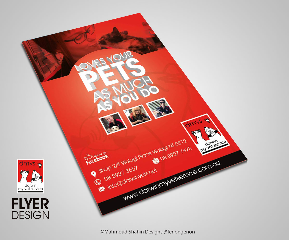 Flyer Design by Mahmoud Shahin for Darwin My Vet Service | Design #3947833