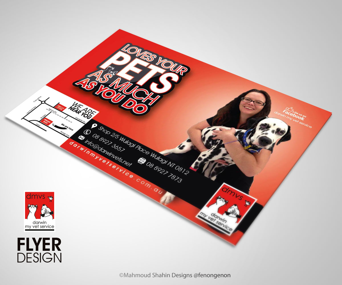 Flyer-Design von Mahmoud Shahin für Darwin My Vet Service | Design #3947849