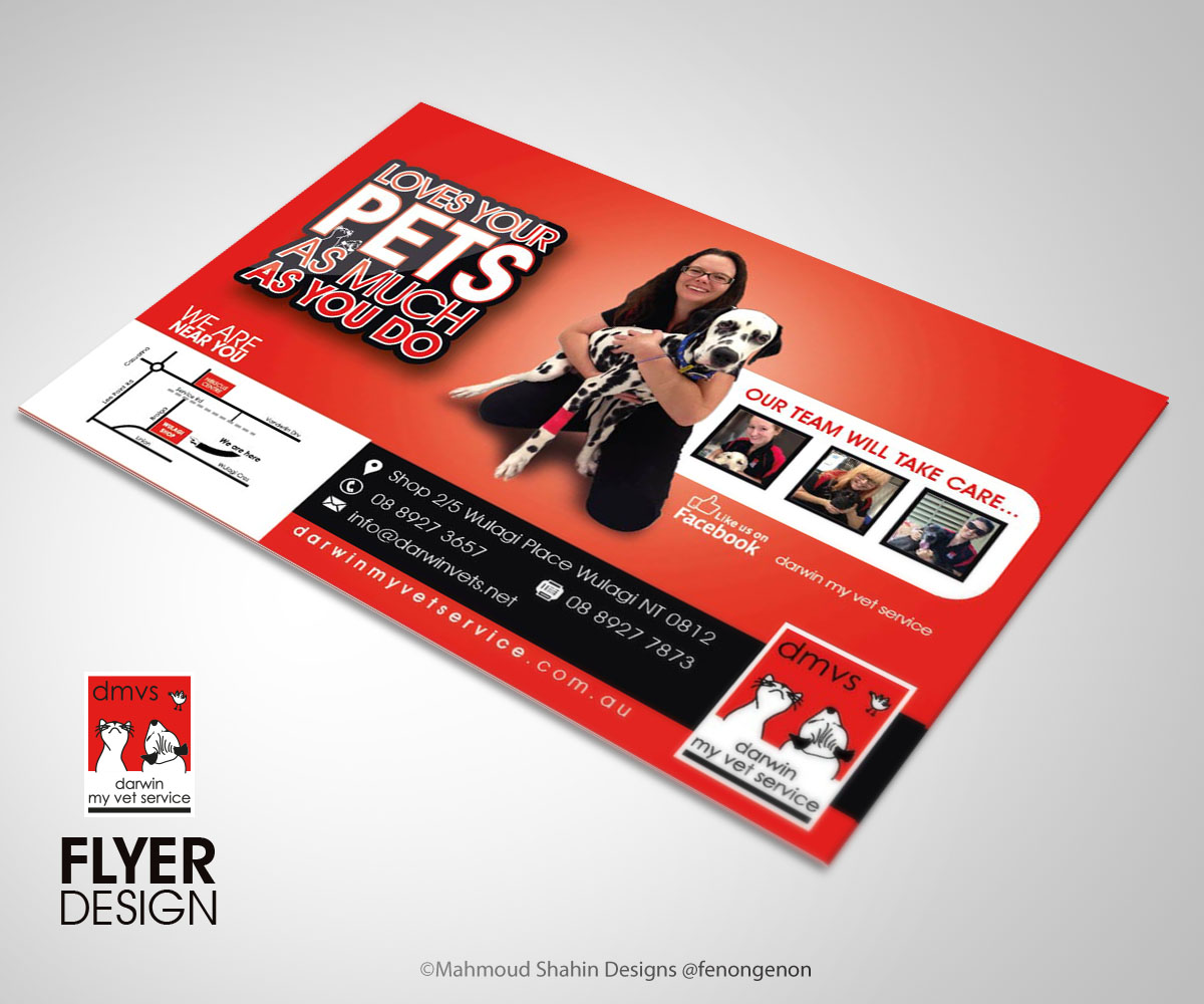 Flyer Design by Mahmoud Shahin for Darwin My Vet Service | Design #3947854