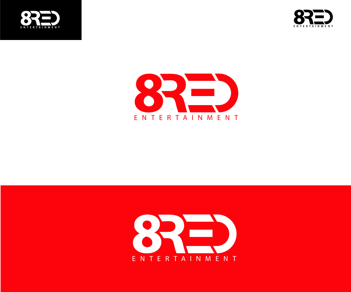 playful modern entertainment logo design for 8red entertainment by