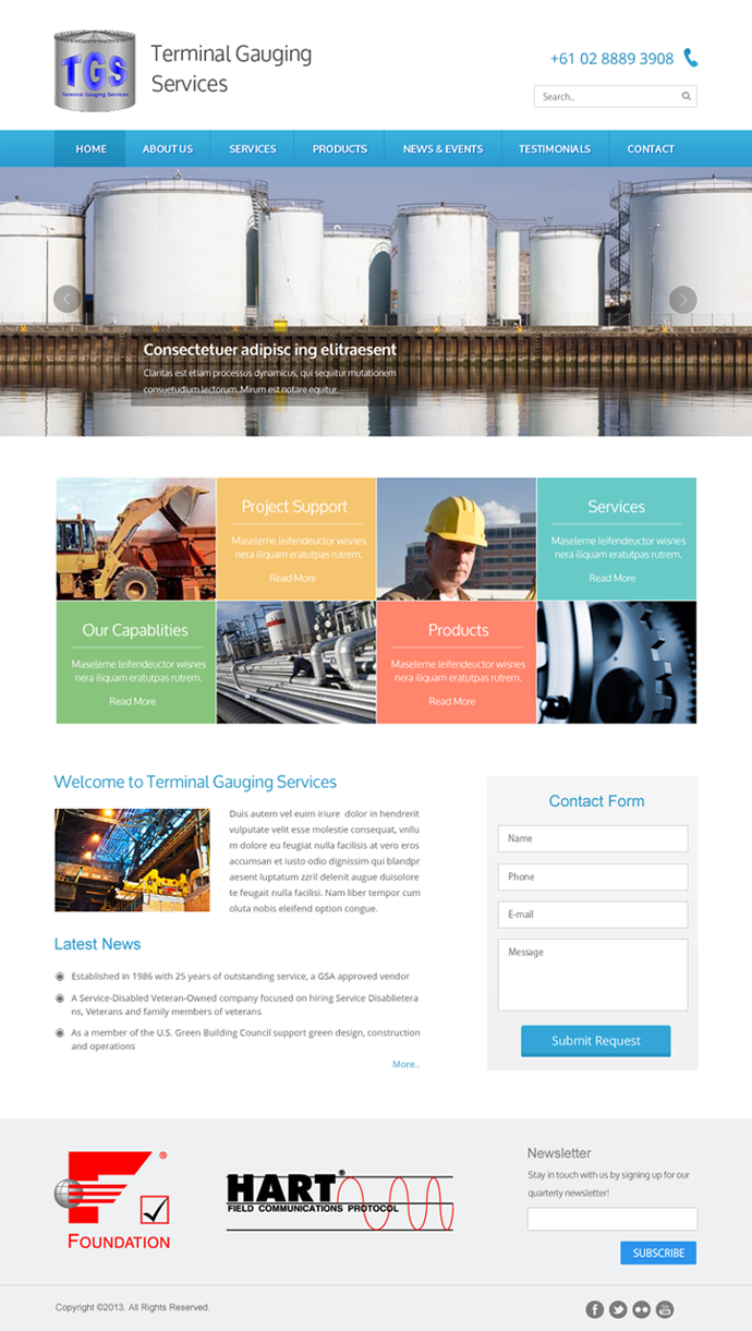 Diseño Web por Infinity Pix para terminal gauging services | Diseño #3945894