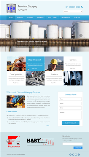Diseño Web por Infinity Pix para terminal gauging services | Diseño: #3946195