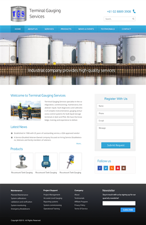 Diseño Web por Infinity Pix para terminal gauging services | Diseño: #3961039