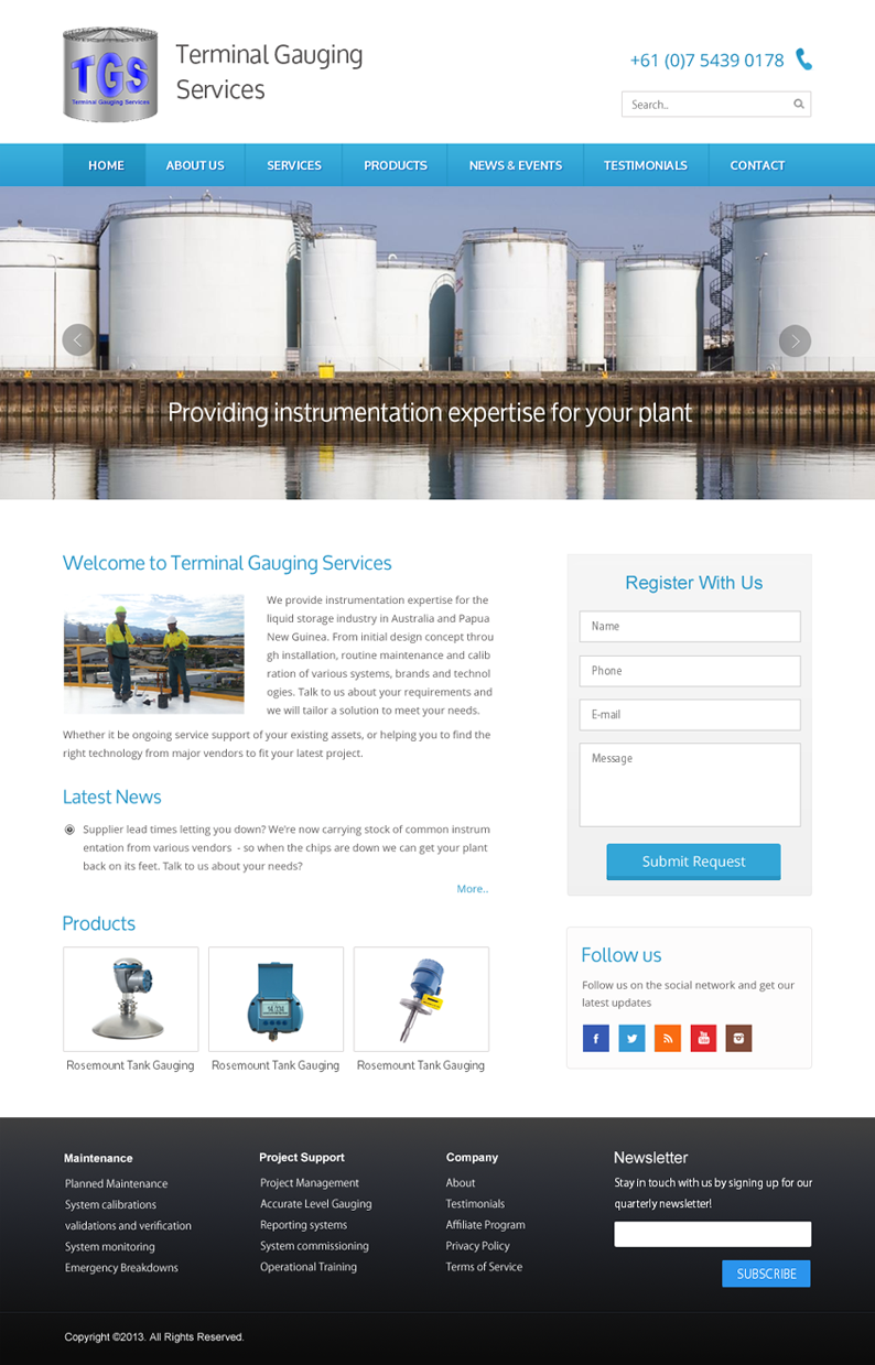 Diseño Web por Infinity Pix para terminal gauging services | Diseño: #3963945