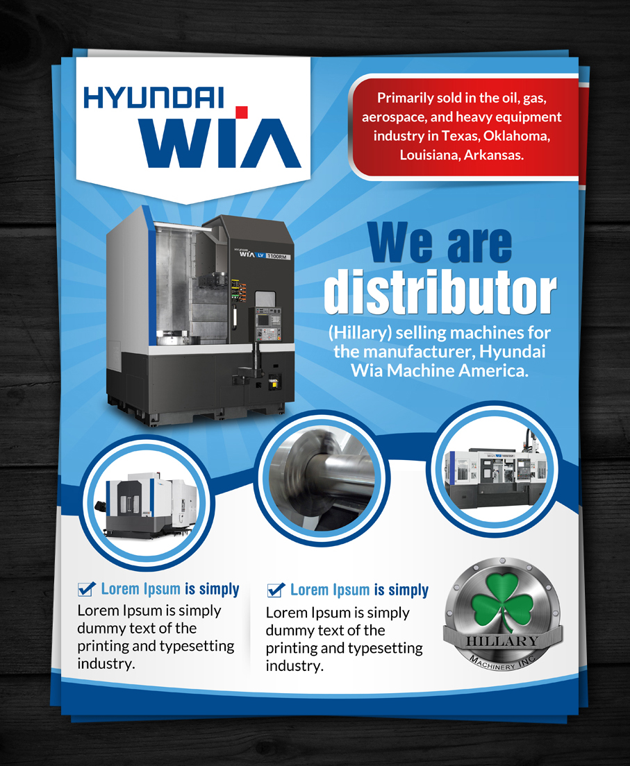 Design Publicitaire par ESolz Technologies pour Hillary Machinery Inc | Design #3928321
